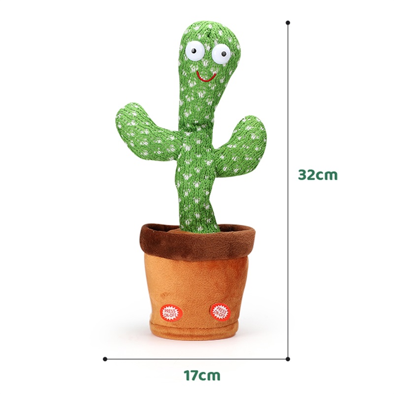 电动摇摆仙人掌毛绒玩具会唱歌跳舞学说话儿童玩偶小宝宝安抚娃娃 - 图3