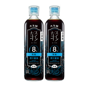 六月鲜酱油8克轻盐500ml*2瓶特级酿造生抽凉拌炒菜0%添加防腐剂