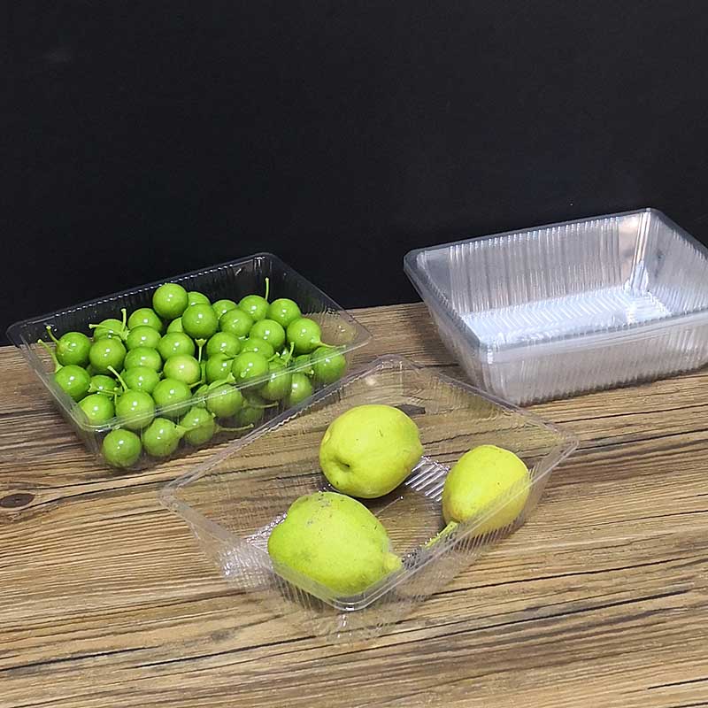 一次性水果盒子透明塑料盒包装蔬菜包装盒2116烤鸭打包盒西瓜切盒 - 图0