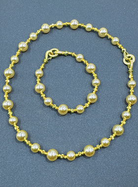 优米茵 高级感简约珍珠贝珠项链手链套装送女友礼物M016