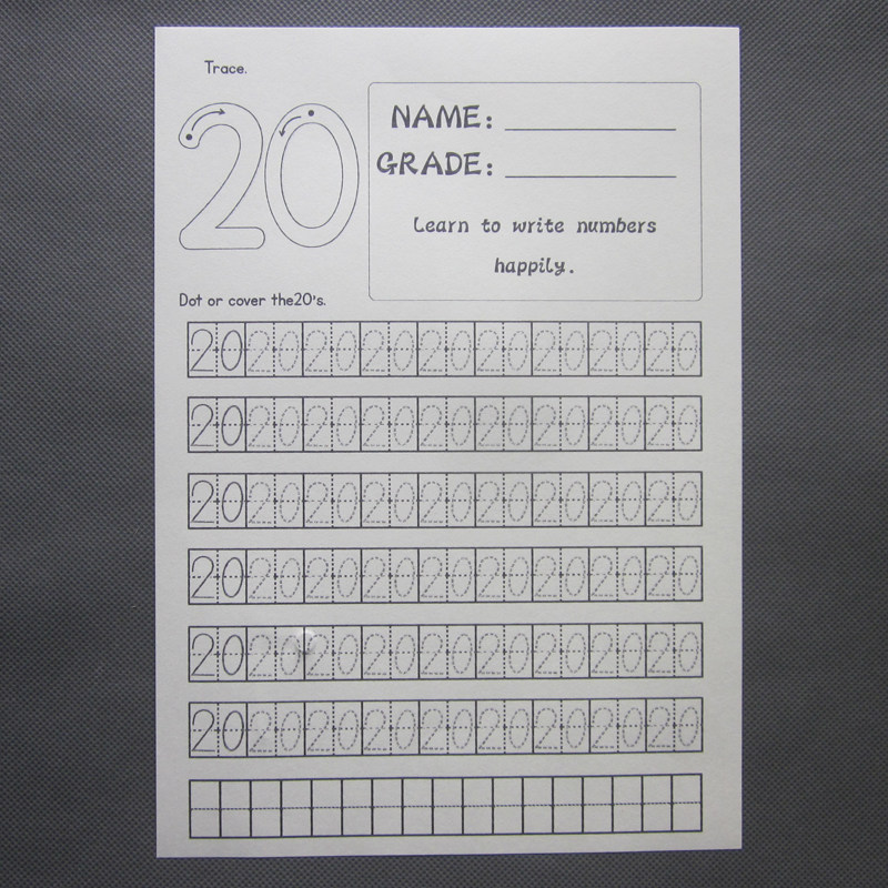 幼儿园初学者虚线数字0-20-50描红本儿童3-6岁宝宝学前班衔接数学,淘宝优惠券,粉丝福利购,淘宝优惠卷