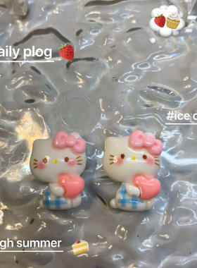 可可爱爱hello kt手工小耳钉925银针爱心小卡通蚊香耳夹趣味儿童