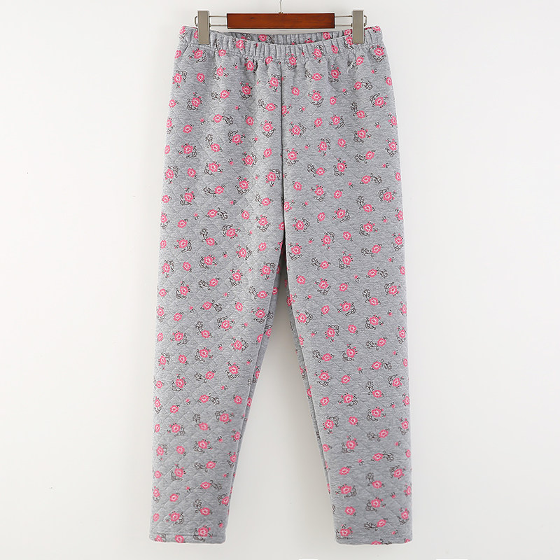 中老年女三层夹棉保暖裤妈妈纯棉秋冬高腰散口宽松家居裤加厚秋裤,淘宝优惠券,粉丝福利购,淘宝优惠卷