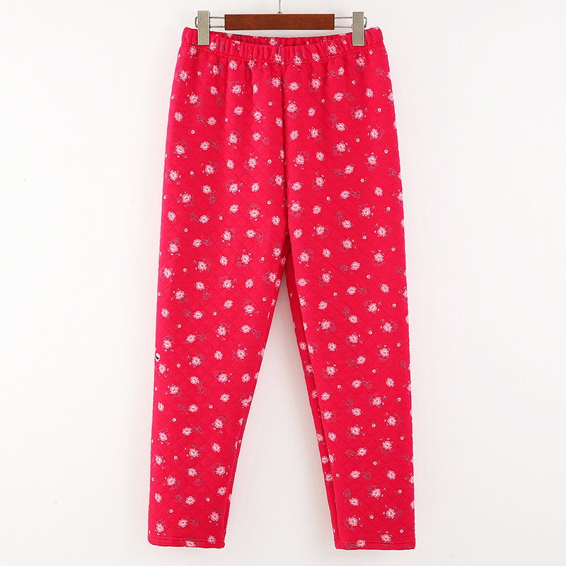 中老年女三层夹棉保暖裤妈妈纯棉秋冬高腰散口宽松家居裤加厚秋裤,淘宝优惠券,粉丝福利购,淘宝优惠卷