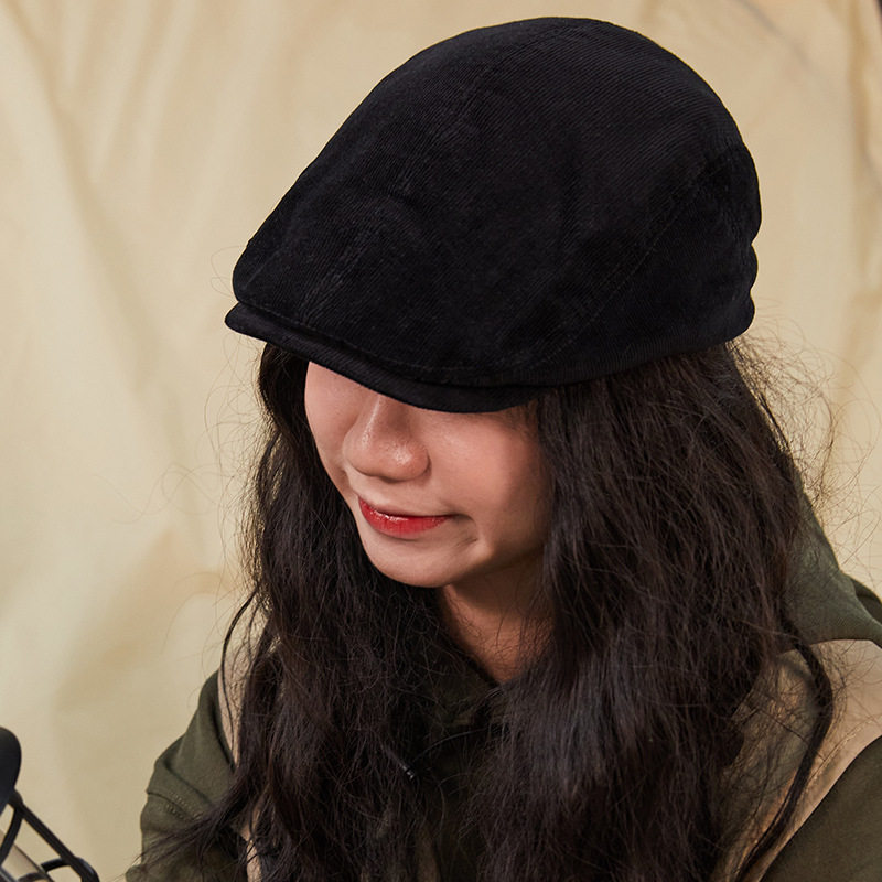 wasc日系复古贝雷帽灯芯绒帽子大头围纯色百搭前进帽画家帽报童帽,淘宝优惠券,粉丝福利购,淘宝优惠卷