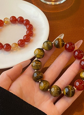 中式复古民族风大颗粒红玛瑙串珠