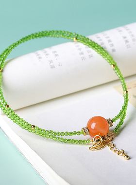 原创设计新中式天然南红玛瑙尖晶