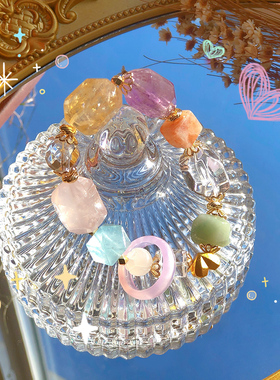 女不规则原石天然手链女