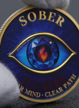 跨境不吸磁高浮雕纪念币 明晰的心灵清醒币金属徽章外贸工艺品