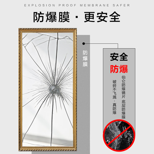 BOLEN欧式实木穿衣镜立体全身镜壁挂家用落地试衣镜服装店大镜子 - 图1