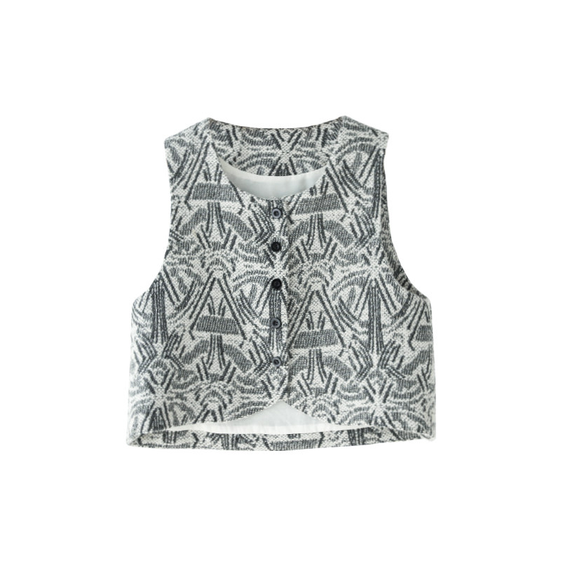 小众设计羊毛肌理提花马甲女秋冬日系叠穿百搭手绘民族风上衣马夹,淘宝优惠券,粉丝福利购,淘宝优惠卷