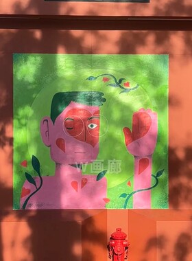 方大同梦想家奶油风客厅沙发装饰画卡通餐厅壁画小众艺术卧室挂画