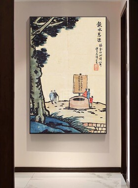 丰子恺挂画民国生活装饰画书房复古漫画全集玄关卧室壁画儿童人物