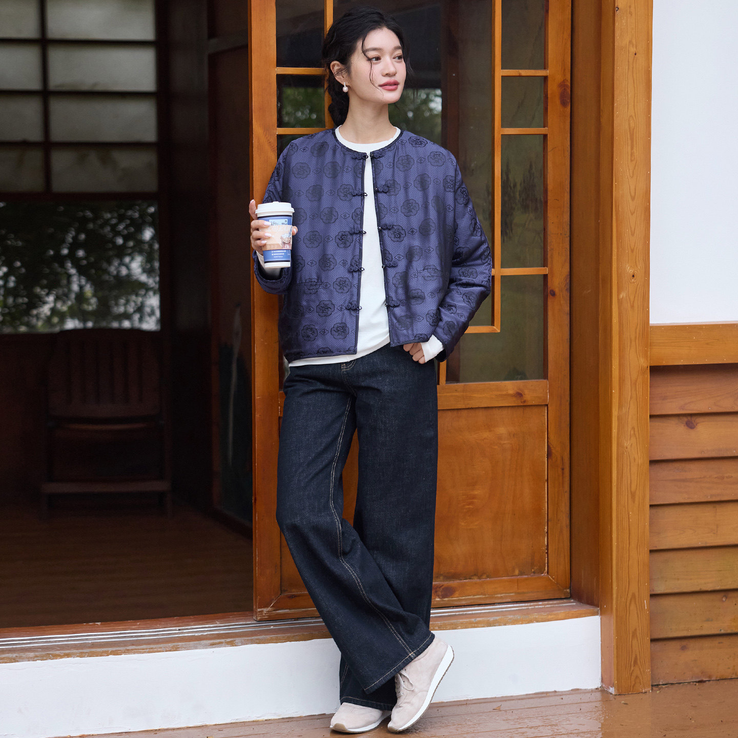 菲伊唐真丝提花段盘扣宽松蝙蝠袖中式复古改良唐装棉衣外套女上衣,淘宝优惠券,粉丝福利购,淘宝优惠卷