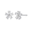 Sakura style earrings 18K gold natural diamonds
