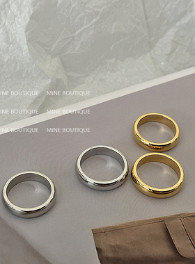 MINE 回馈价！极简高级感字母戒指 人手一件 金色素圈指环配饰