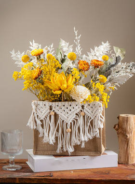小雏菊麦穗干花花束侘寂风