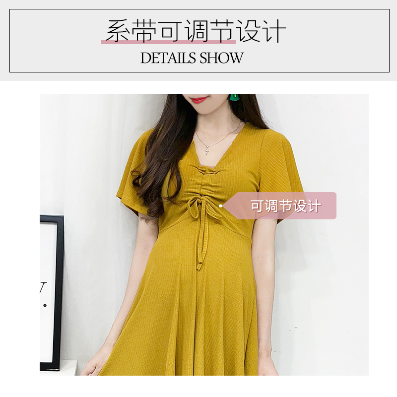 孕妇夏装 时尚款网红长裙夏季洋气潮辣妈个姓修身显瘦连衣裙子 2020 孕妇夏装 时尚款网红长裙夏季洋气潮辣妈个姓修身显瘦连衣裙子 2020