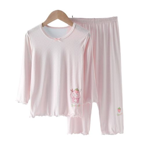 莫代尔女童套装春秋装新款儿童家居服睡衣薄款洋气中大童秋衣秋裤 - 图3