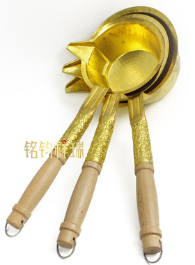 藏式酥油茶瓢水瓢水勺雕花长柄汤勺家用民族风加厚长勺水舀子粥勺