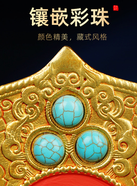 藏式尼泊尔吉祥安巴根特铜鎏金工艺文殊师利摆件供佛装饰三寸五寸