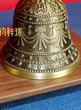 黄铜五股铃铛金刚铃摆件手摇铃铛仿古复古乐器民族风老式装饰品