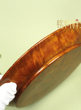 黄金樟树瘤实木碗碟子托盘子19cm全木手工刨制中式复古家用装饰品