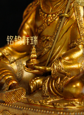 2寸7cm莲师金古色佛像摆件随身莲花生大士小佛藏式车载摆放装饰