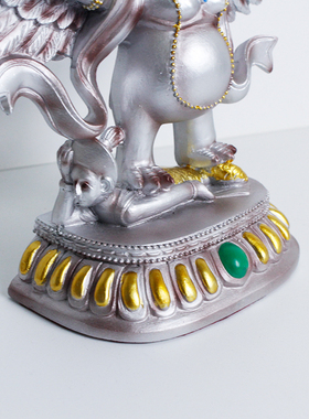 树脂大鹏鸟彩绘雷震子佛像