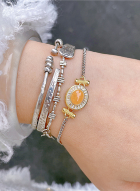 ninisn女天然彩宝925银镀金