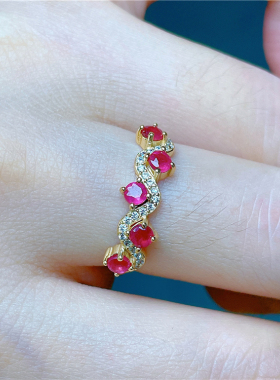 ninisn女天然彩宝戒指