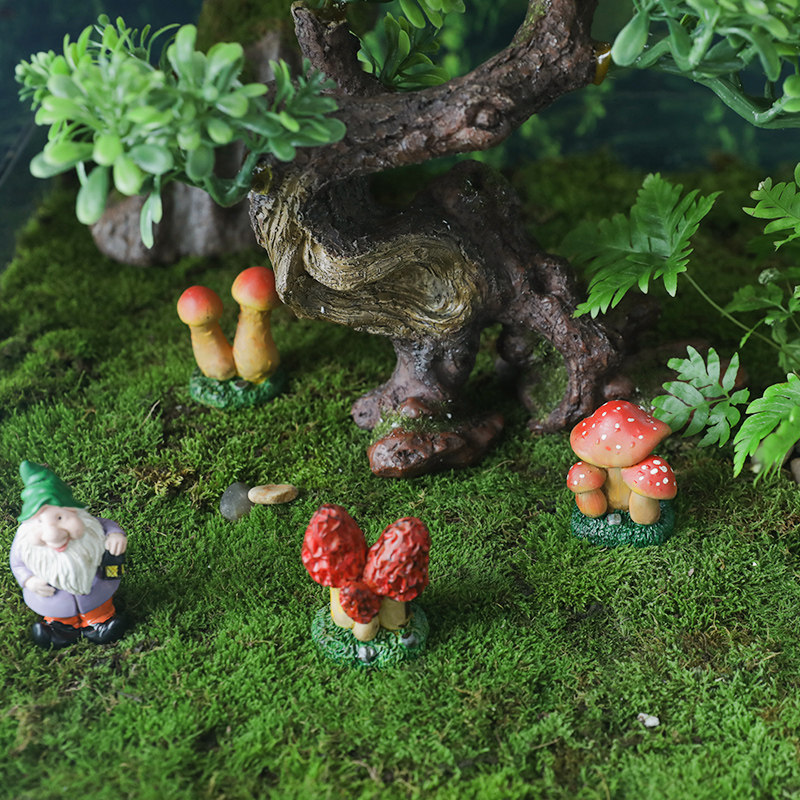 仿真蘑菇摆件苔藓微景观多肉花盆装饰品树脂工艺品DIY红蘑菇田园,淘宝优惠券,粉丝福利购,淘宝优惠卷