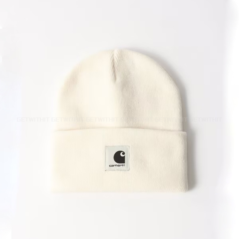 正品Carhartt WIP卡哈特经典黑白LOGO冷帽冬帽子包头毛线男女情侣