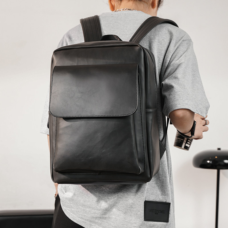 复古双肩包男包潮牌休闲青年背包韩版简约时尚旅行包竖款纯色包包,淘宝优惠券,粉丝福利购,淘宝优惠卷