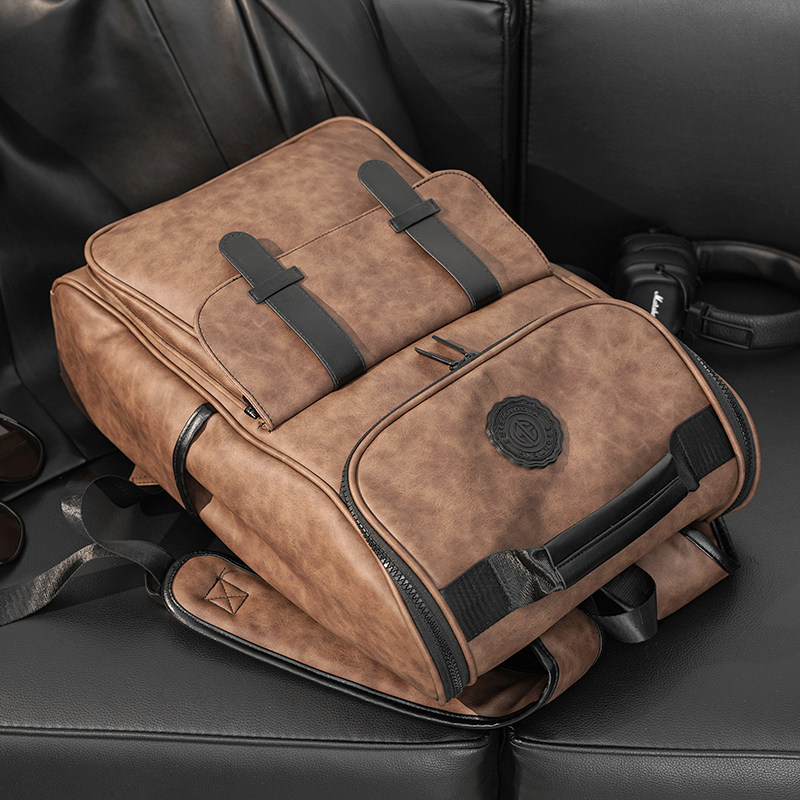 复古双肩包男时尚潮流初中生书包女大学生高中休闲大容量旅行背包,淘宝优惠券,粉丝福利购,淘宝优惠卷