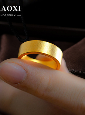 周家同款情侣沙金古法戒指指环