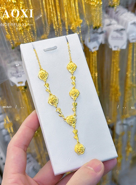 新中式高级感轻奢小众沙金套链