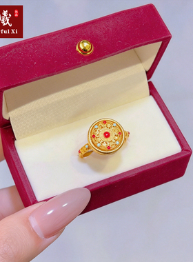 越南沙金女开口久不掉色戒指