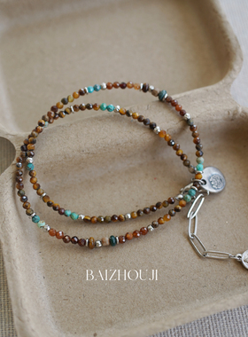 WAYOFMOON复古虎眼石玛瑙项链