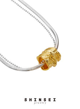 【森制SHINSEI官方】手工雕纹抽拉分色手链 纯银