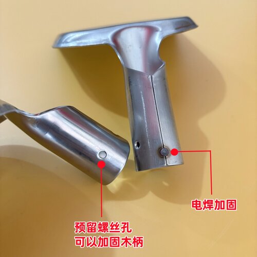 老式弯头铲加厚不锈钢木把锅铲餐馆大号炒菜铲头家用厨房木柄铲子 - 图1