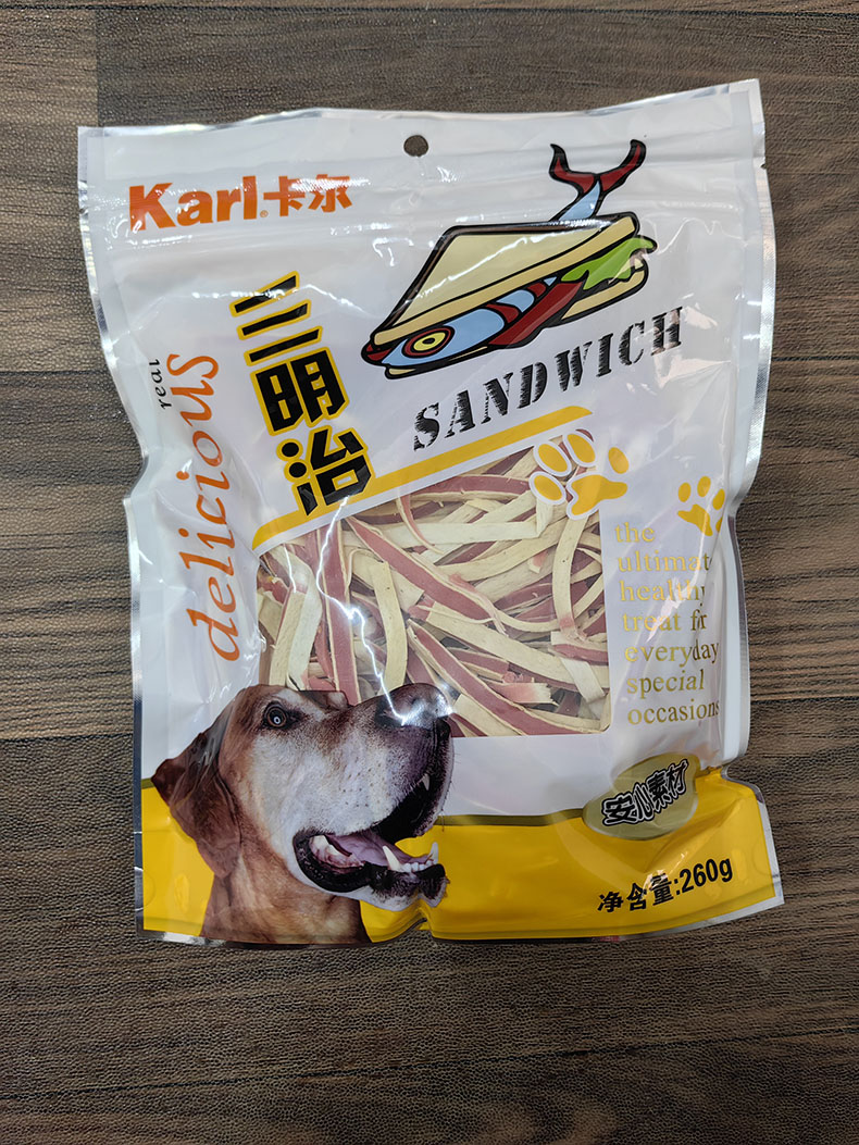 24件包邮 狗狗肉类零食宠物鸭肉条鸡小胸片薯条丝牛肉条粒400g - 图0