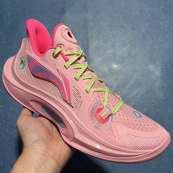 Li Ning Sonic 11 Technology ເກີບຜູ້ຊາຍ 2023 Summer ໃຫມ່ Breathable Shock Absorbing Wear-Resistant Anti-Slip ເກີບບ້ວງ ABAT021