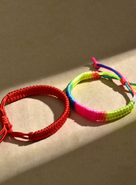 手工编织本命年红绳手链端午节五彩绳凤尾结手绳五月节礼品