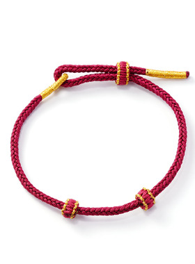 72号玉线手工编织手链八股辫DIY半成品可穿黄金转运珠情侣款红绳