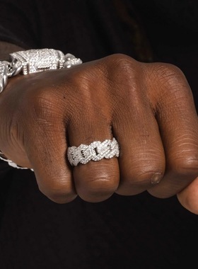 男女铜嘻哈欧美满钻戒指