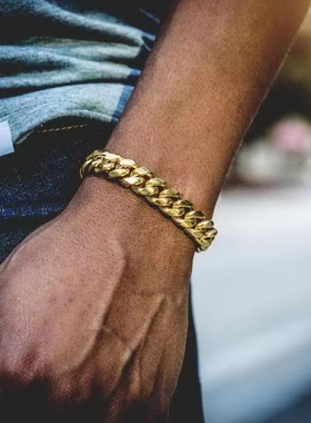 钛钢链古巴欧美钛钢素链