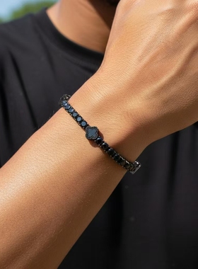 欧美四叶草锆石链网球链项链男女