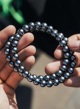 贝壳珠银灰大溪地黑色珍珠项链