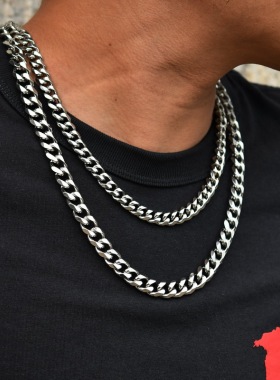 钛钢男不掉色基础款素链古巴链